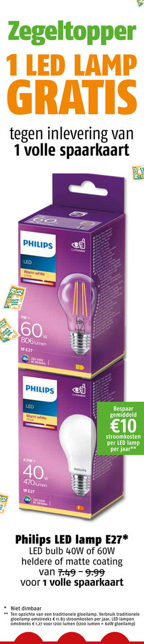 Philips   led lamp folder aanbieding bij  Poiesz - details