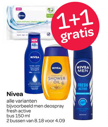 Nivea   douchegel, deodorant folder aanbieding bij  Spar - details