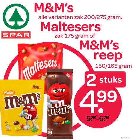 Maltesers   chocoladepindas, chocolade folder aanbieding bij  Spar - details