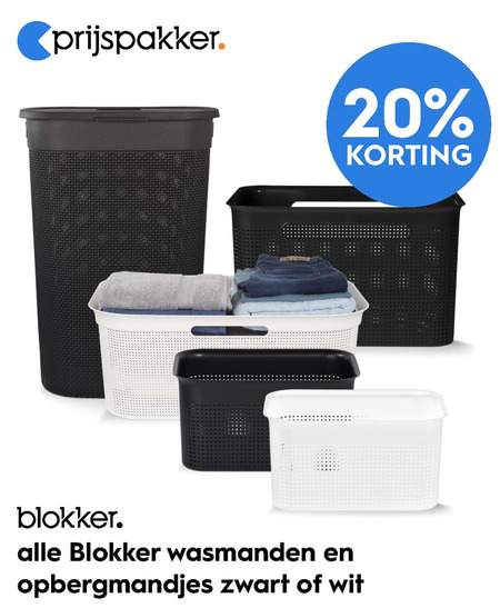 Blokker Huismerk   wasmand, mandje folder aanbieding bij  Blokker - details