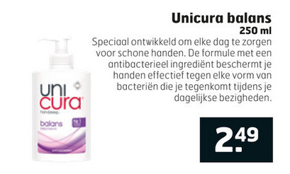 Unicura   handzeep folder aanbieding bij  Trekpleister - details