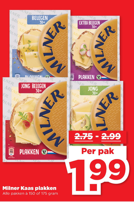 Milner   kaasplakken folder aanbieding bij  Plus - details