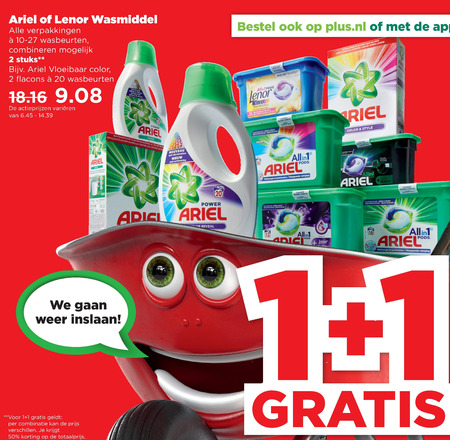 Lenor   wasmiddel folder aanbieding bij  Plus - details