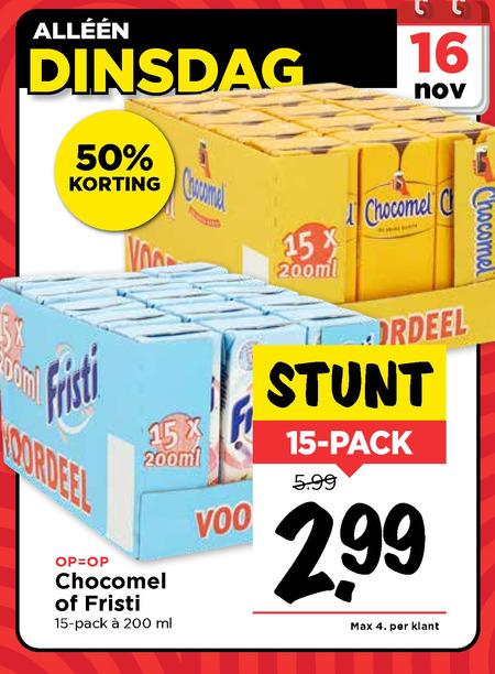 Chocomel   drinkyoghurt, chocolademelk folder aanbieding bij  Vomar - details