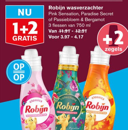 Robijn   wasverzachter folder aanbieding bij  Hoogvliet - details