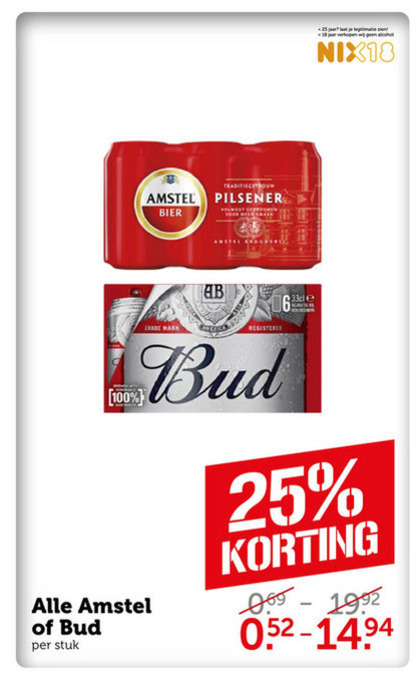 Bud   blikje bier, krat bier folder aanbieding bij  Coop - details