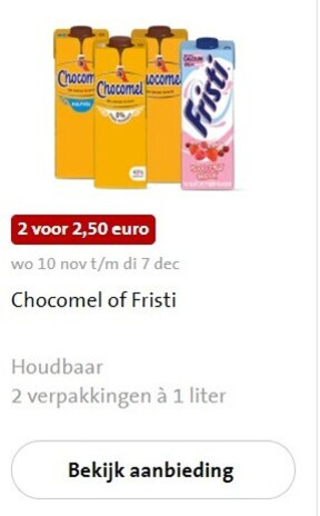 Fristi   drinkyoghurt, chocolademelk folder aanbieding bij  Jumbo - details