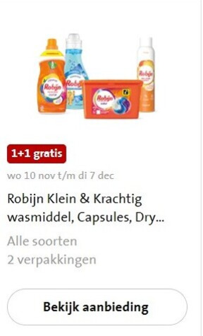 Robijn   wasmiddel folder aanbieding bij  Jumbo - details