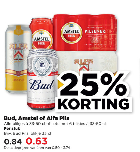 Amstel   blikje bier folder aanbieding bij  Plus - details