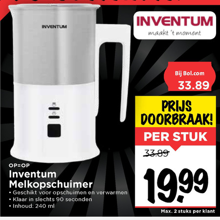 Inventum   melkopschuimer folder aanbieding bij  Vomar - details