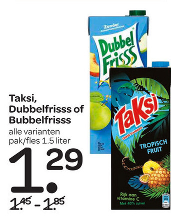 Bubbelfrisss   fruitdrank folder aanbieding bij  Spar - details