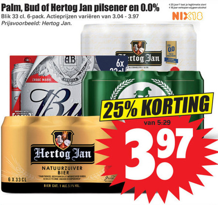 Palm Speciale   blikje bier folder aanbieding bij  Dirk - details