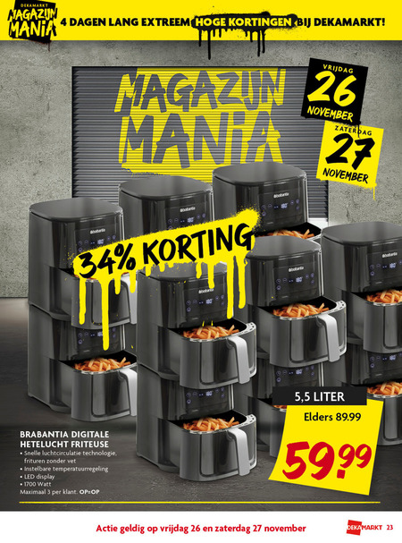 Brabantia   friteuse folder aanbieding bij  Dekamarkt - details