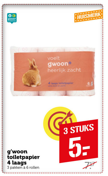 Gwoon   toiletpapier folder aanbieding bij  Coop - details