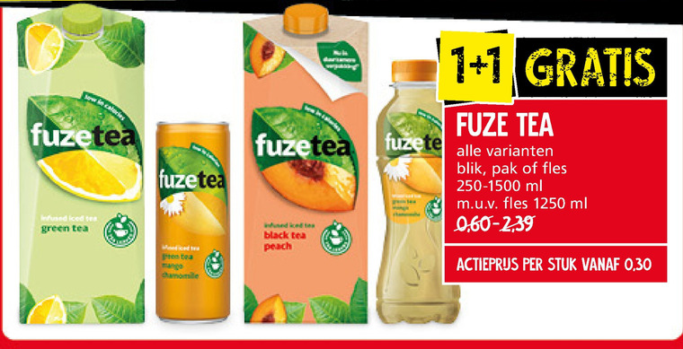 Fuze Tea   ice tea folder aanbieding bij  Jan Linders - details