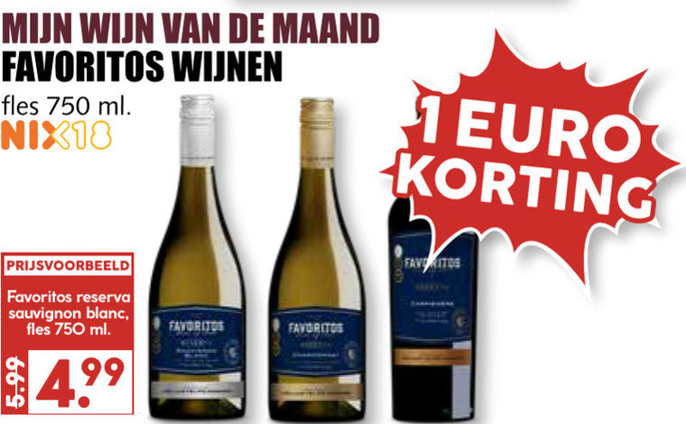 Favoritos   witte wijn, rode wijn folder aanbieding bij  MCD Supermarkt Basis - details