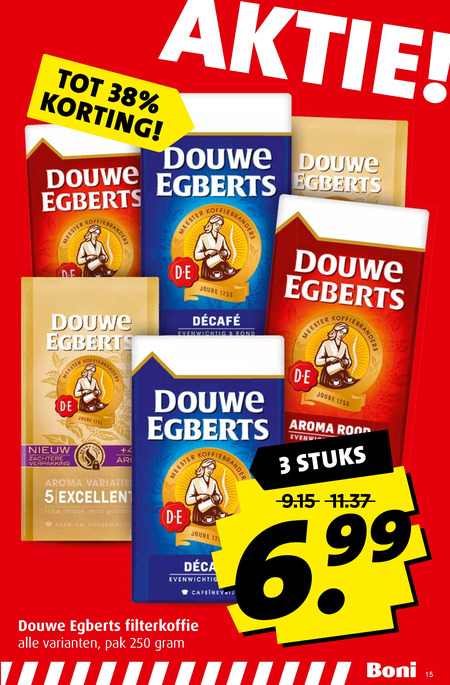 Douwe Egberts   koffie folder aanbieding bij  Boni - details