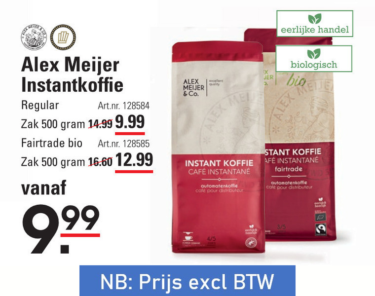 Alex Meijer   oploskoffie folder aanbieding bij  Sligro - details