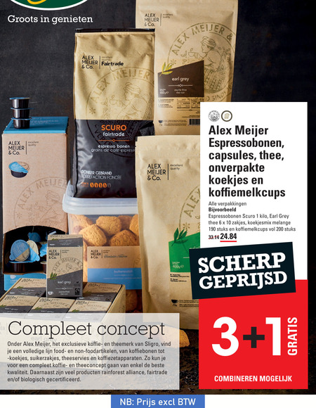 Alex Meijer   koffiebonen, koffiecups folder aanbieding bij  Sligro - details