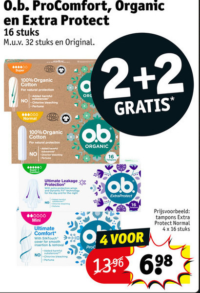 O.B.   tampons folder aanbieding bij  Kruidvat - details