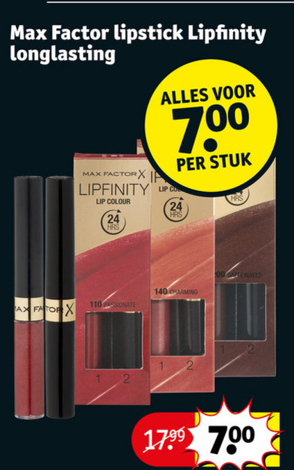 Max Factor   lipstick folder aanbieding bij  Kruidvat - details