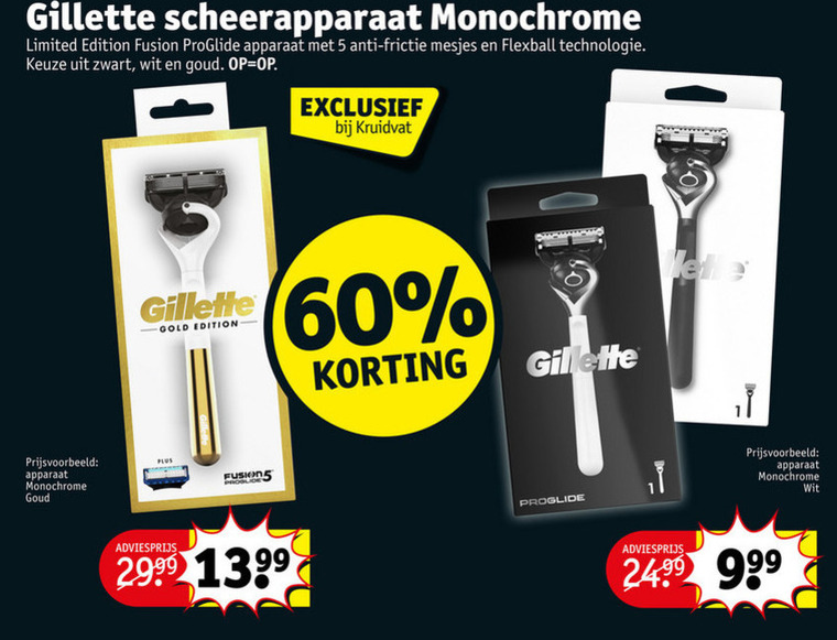 cement portemonnee kreupel Gillette heren handscheerapparaat folder aanbieding bij Kruidvat - details