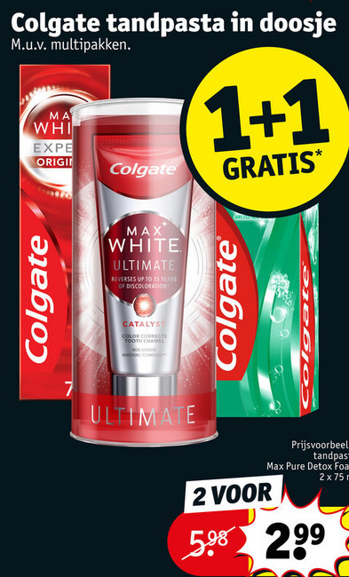 Colgate   tandpasta folder aanbieding bij  Kruidvat - details