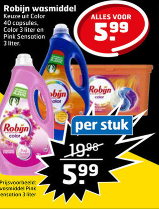 Robijn   wasmiddel folder aanbieding bij  Trekpleister - details