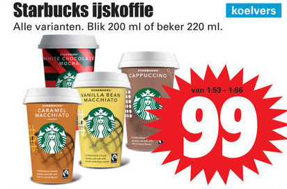 Starbucks   ijskoffie folder aanbieding bij  Dirk - details