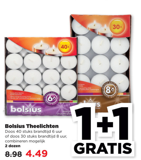 Bolsius   theelicht folder aanbieding bij  Plus - details