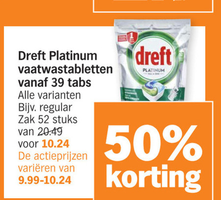 Dreft   vaatwasmiddel folder aanbieding bij  Albert Heijn - details