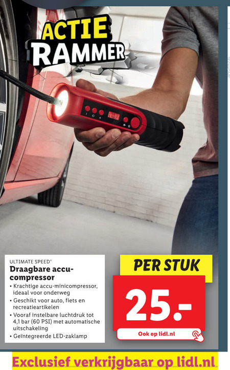 Ultimate Speed   draagbare compressorset folder aanbieding bij  Lidl - details