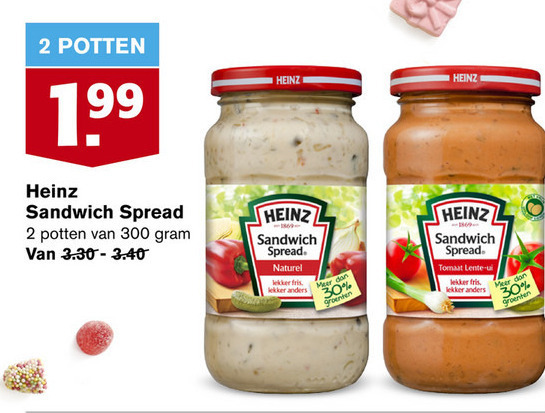 Heinz   sandwich spread folder aanbieding bij  Hoogvliet - details