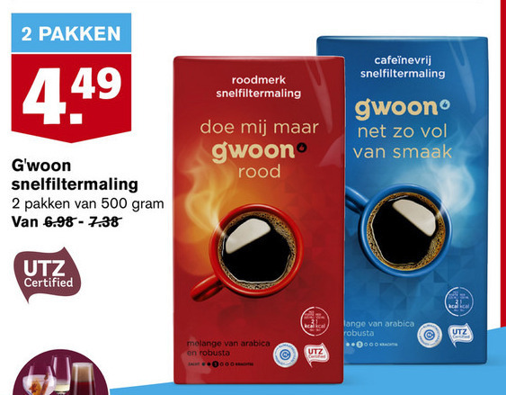 Gwoon   koffie folder aanbieding bij  Hoogvliet - details