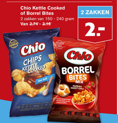 Chio   chips, borrelnootjes folder aanbieding bij  Hoogvliet - details