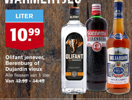 Dujardin   jenever, vieux folder aanbieding bij  Hoogvliet - details