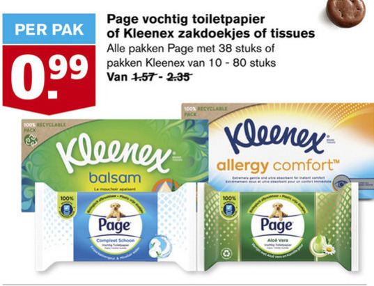 Page   tissue, toiletpapier folder aanbieding bij  Hoogvliet - details