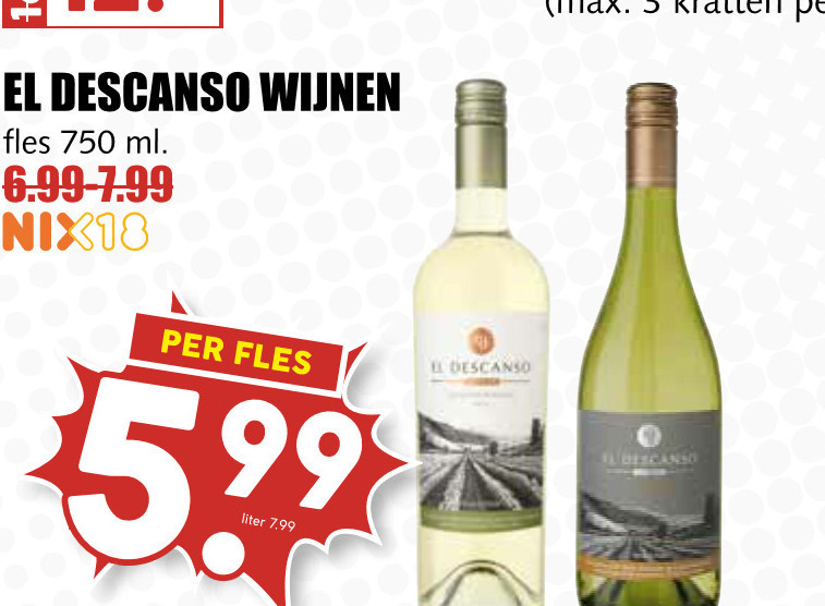 Descanso   witte wijn folder aanbieding bij  MCD Supermarkt Basis - details