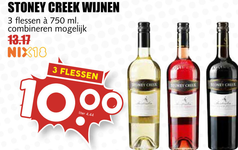 Stoney Creek   witte wijn, rose folder aanbieding bij  MCD Supermarkt Basis - details