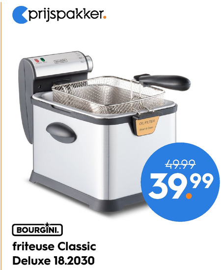 Bourgini   friteuse folder aanbieding bij  Blokker - details