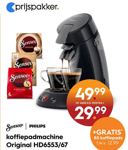 Philips   koffiepadmachine folder aanbieding bij  Blokker - details