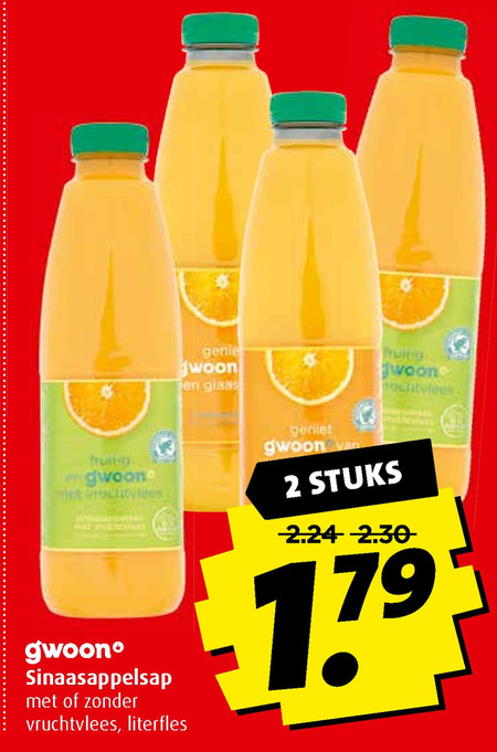 Gwoon   fruitdrank folder aanbieding bij  Boni - details