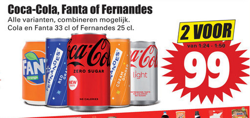 Fanta   frisdrank, cola folder aanbieding bij  Dirk - details