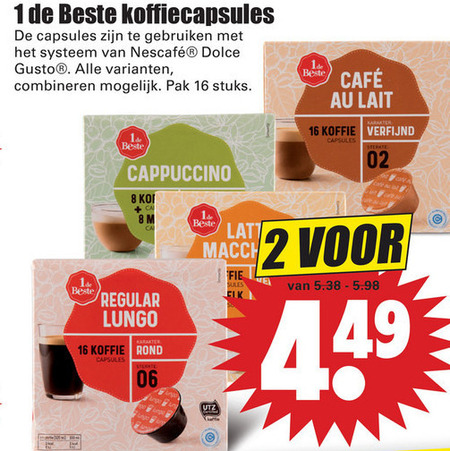 1 De Beste   dolce gusto capsules folder aanbieding bij  Dirk - details