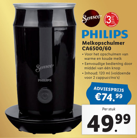 Opblazen Spuug uit inflatie Philips melkopschuimer folder aanbieding bij Lidl - details