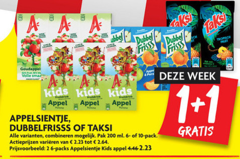 Taksi   fruitdrank folder aanbieding bij  Dekamarkt - details