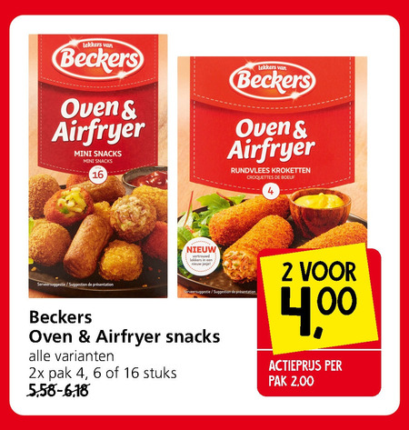 Beckers   kroket, snack folder aanbieding bij  Jan Linders - details