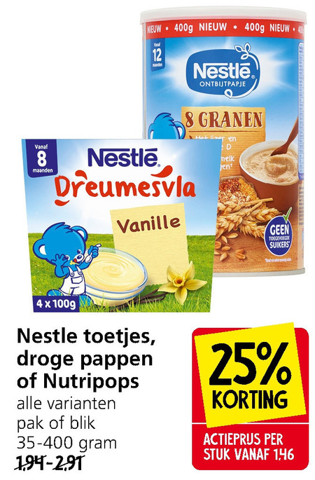 Nestle   babyvoeding folder aanbieding bij  Jan Linders - details