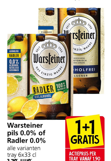 Warsteiner   alcoholvrij bier folder aanbieding bij  Jan Linders - details