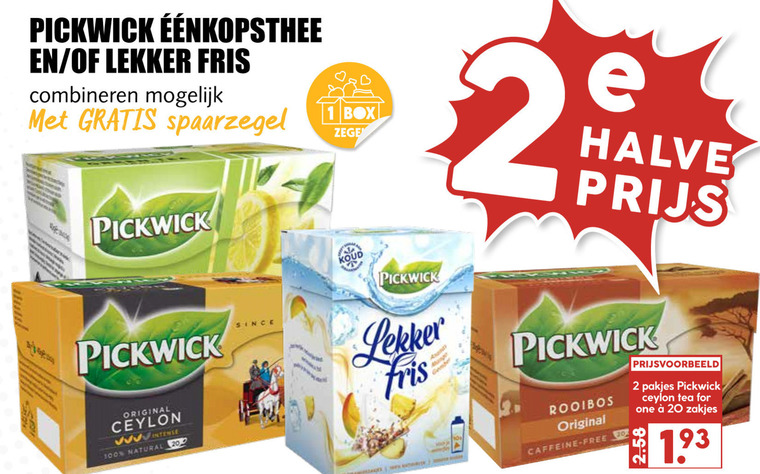 Pickwick   thee folder aanbieding bij  MCD Supermarkt Basis - details